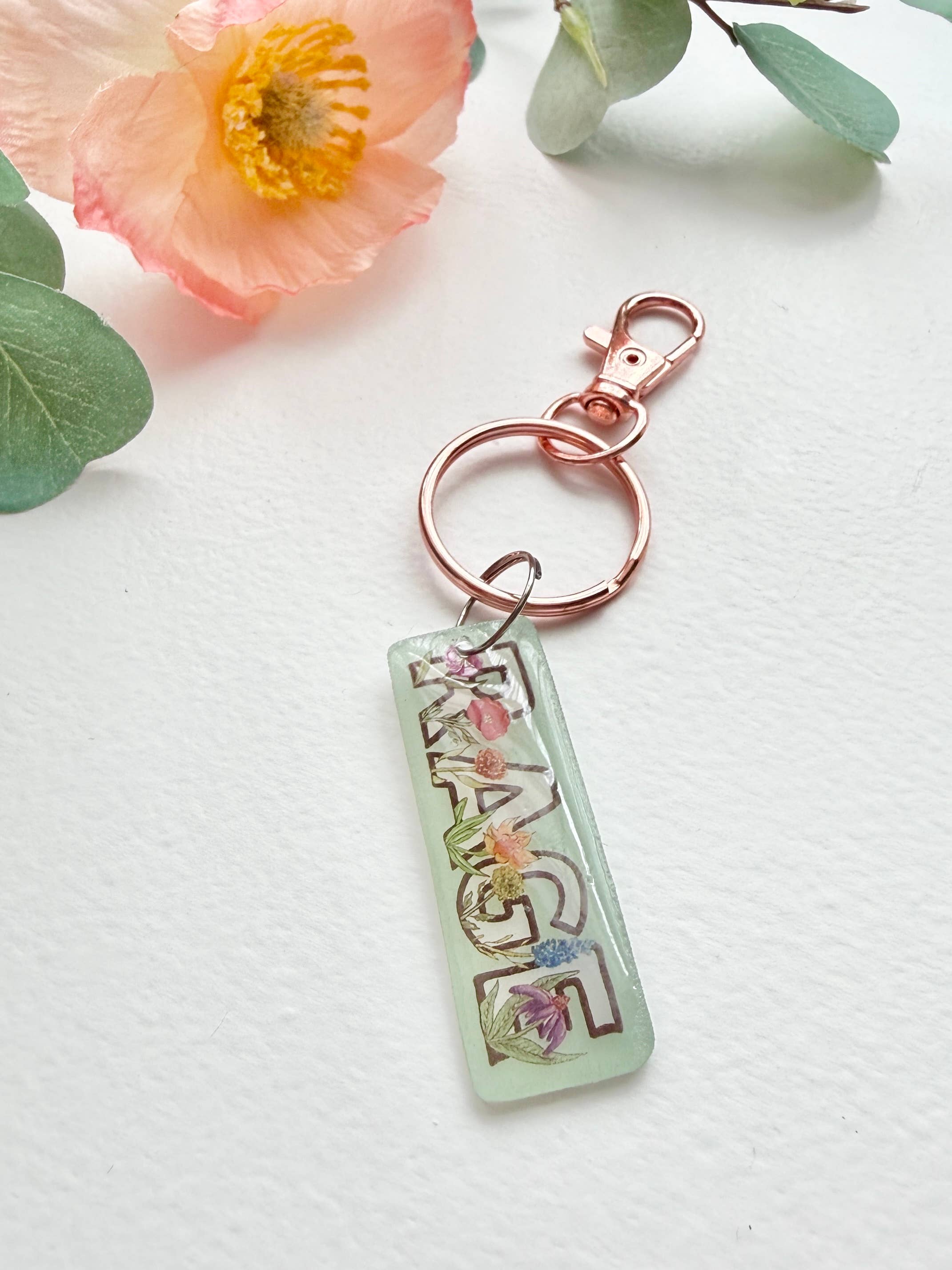D. Prince Designs - Wholesale Keychain - Women's - Hand-Illustrated Rage with Rainbow Flowers | Handmade Acrylic + Resin Keychain4