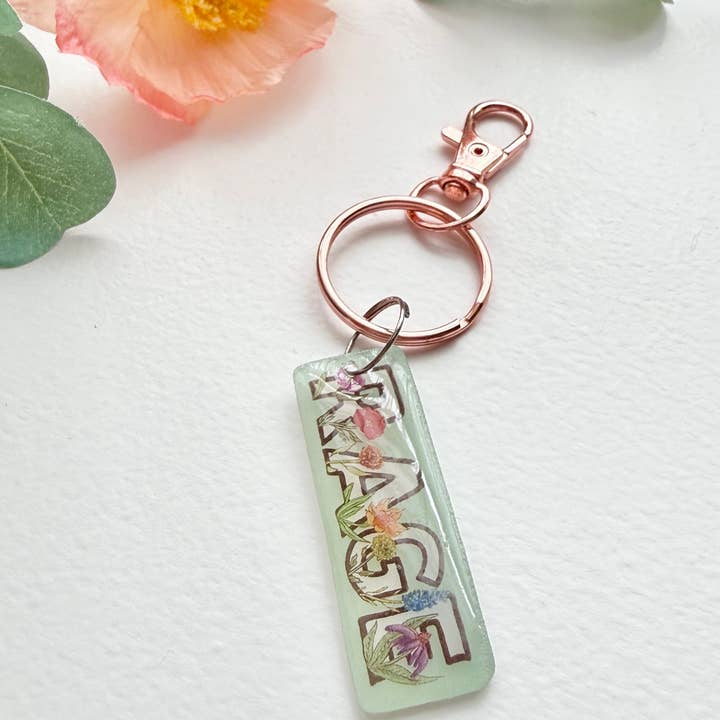D. Prince Designs - Wholesale Keychain - Women's - Hand-Illustrated Rage with Rainbow Flowers | Handmade Acrylic + Resin Keychain4