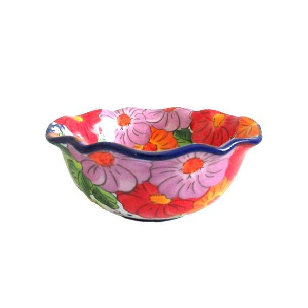 BOL CERAMICA ONDULADO M FLORE para venta al por mayor de JUMI