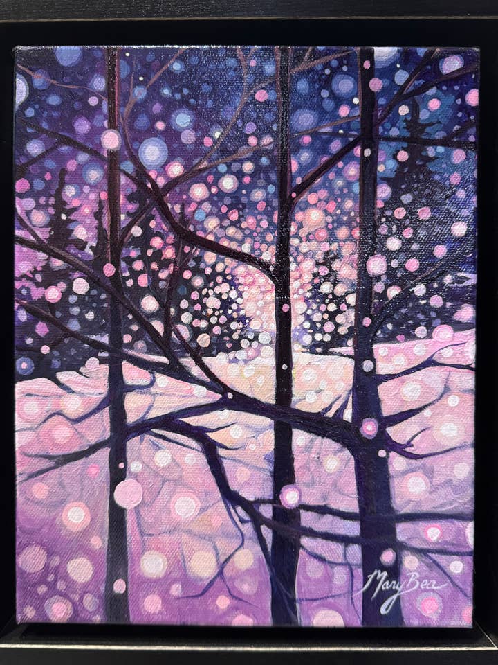 "Snow Globes" Framed Original 8x10 for wholesale by Mary Bea Art