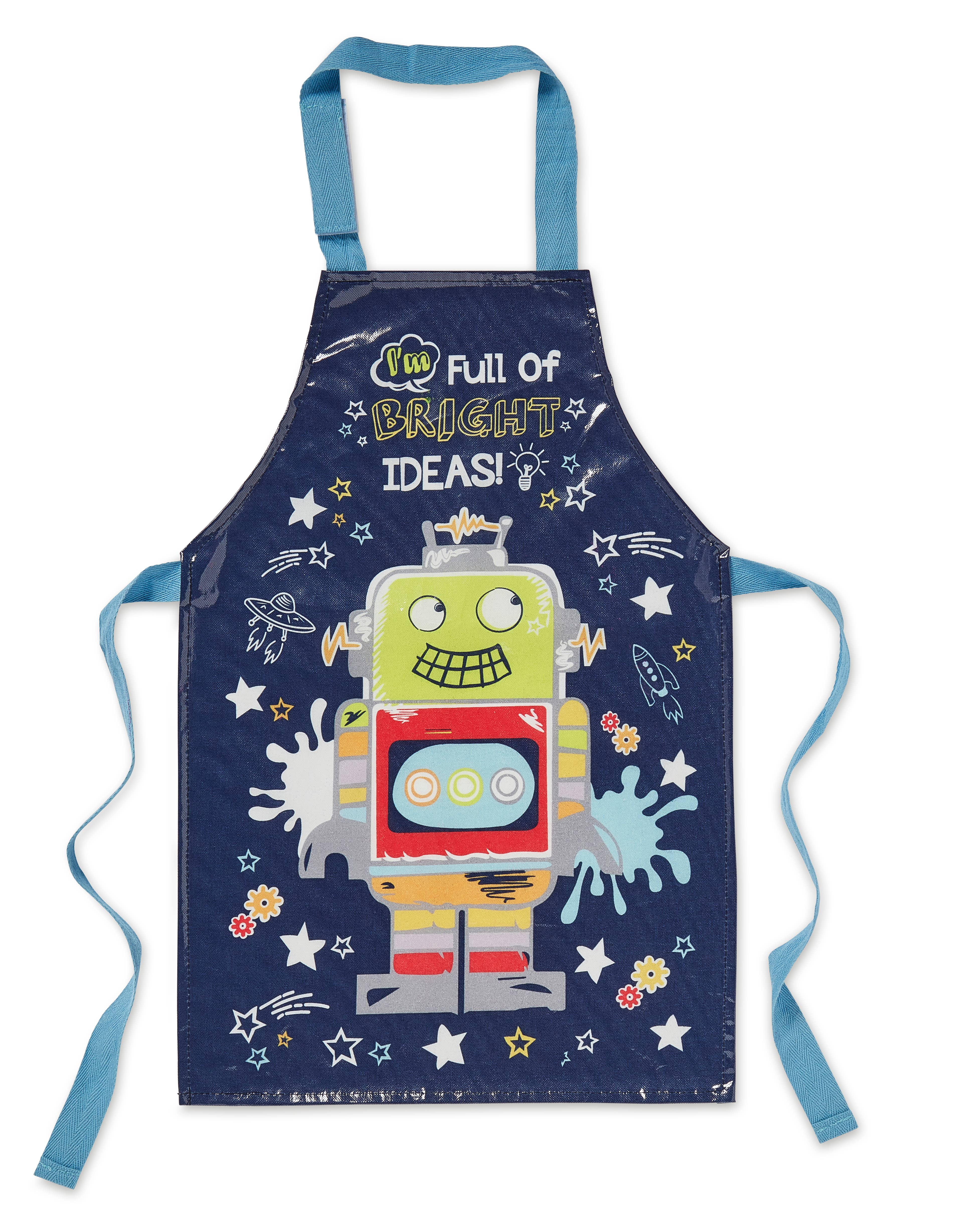 Navy Robot PVC Apron Kids PVC Aprons for wholesale on Faire1