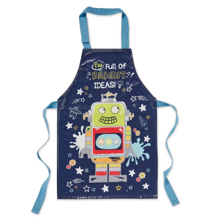 Navy Robot PVC Apron Kids PVC Aprons for wholesale on Faire1