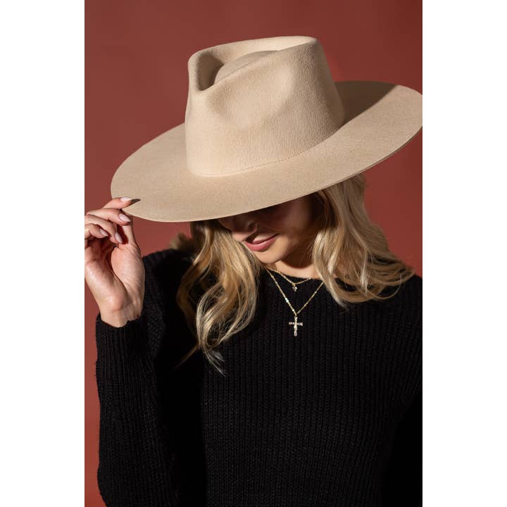 Urbanista - Vendita all'ingrosso Fedora - Donna - Cappello Panama a tesa rigida in lana australiana 100% con corona a goccia larga7