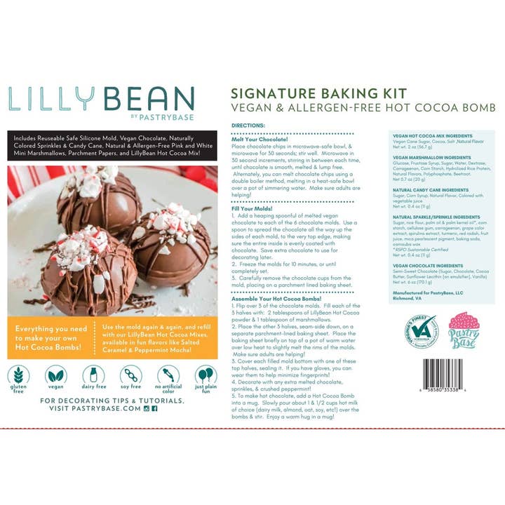 LillyBean Baking - Wholesale Hot Cocoa Mix/Kit - Peppermint Mocha Hot Cocoa Bomb Kit