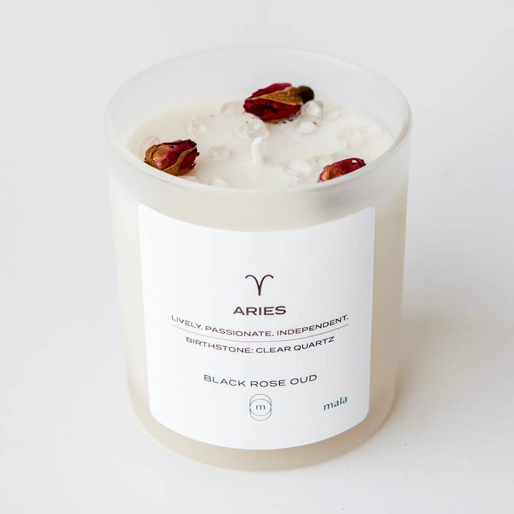 serie zodiac - vela con infusión de cristal - aries para venta al por mayor de mala home