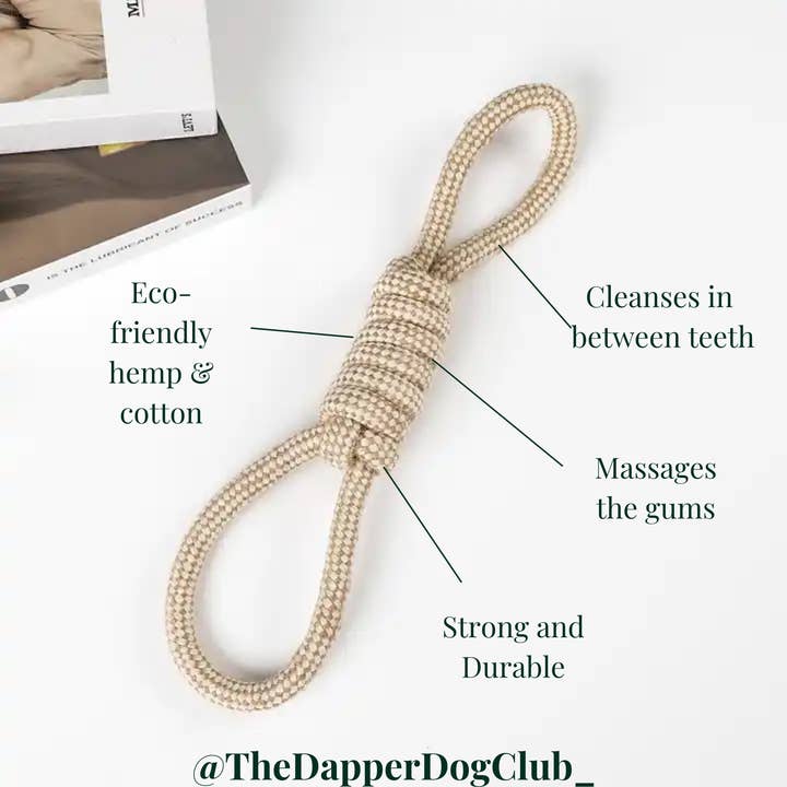 The Dapper Dog Club - Wholesale Pet rope toy – Dog - Eco-Friendly Hemp Two-way Whip