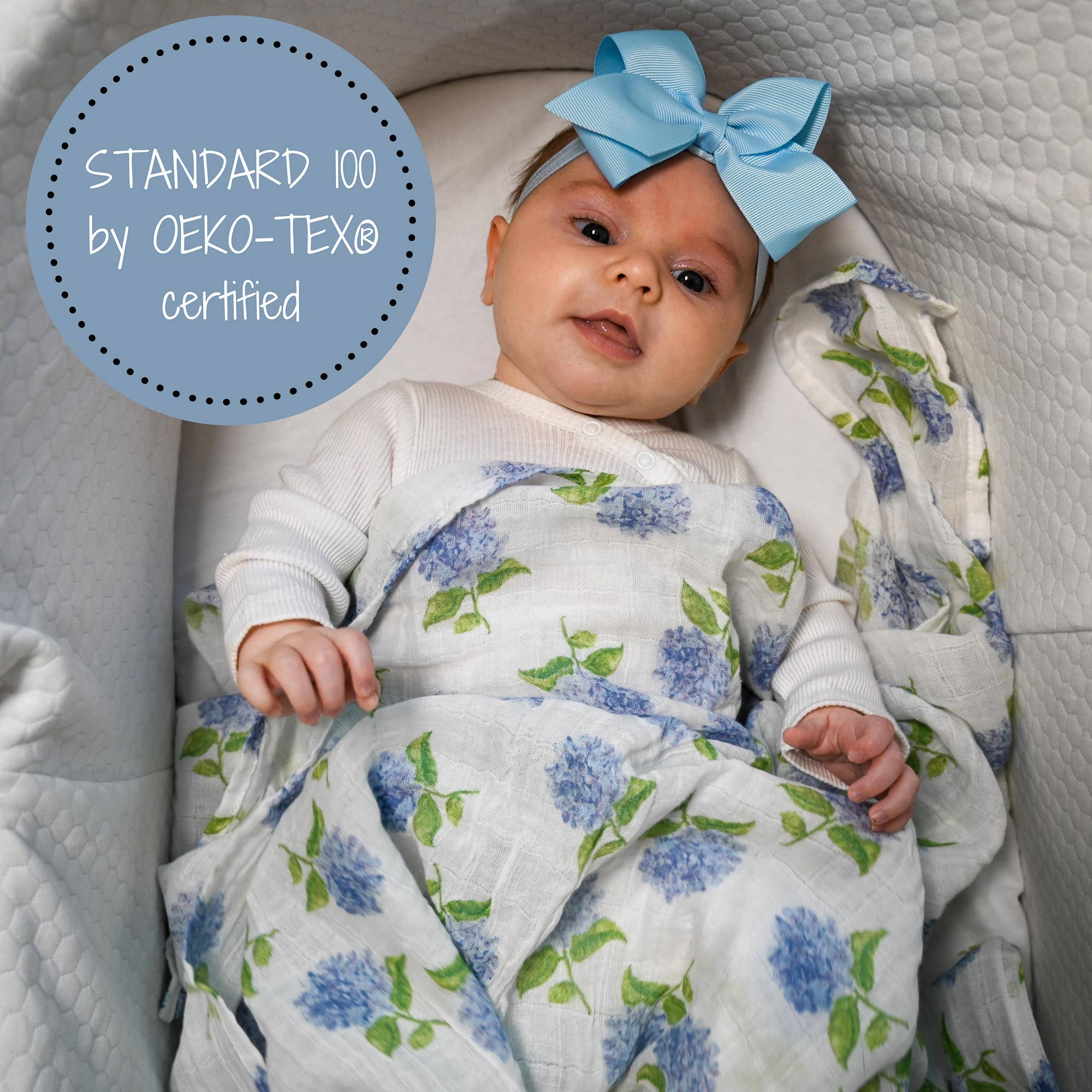 LollyBanks - Wholesale Swaddle - Baby - You Had Me At Hydrangea Baby Muslin Swaddle Blanket5