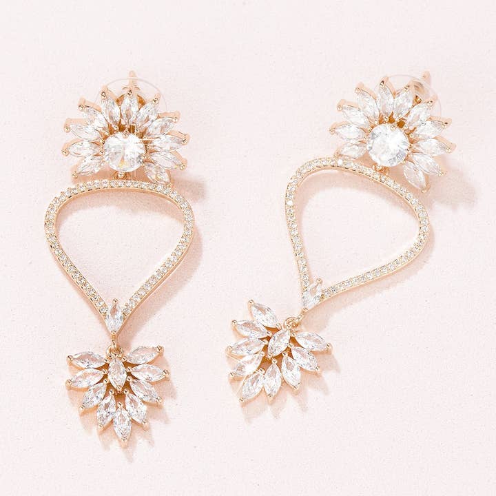 Silver Juno CZ Drop Earrings for wholesale on Faire0