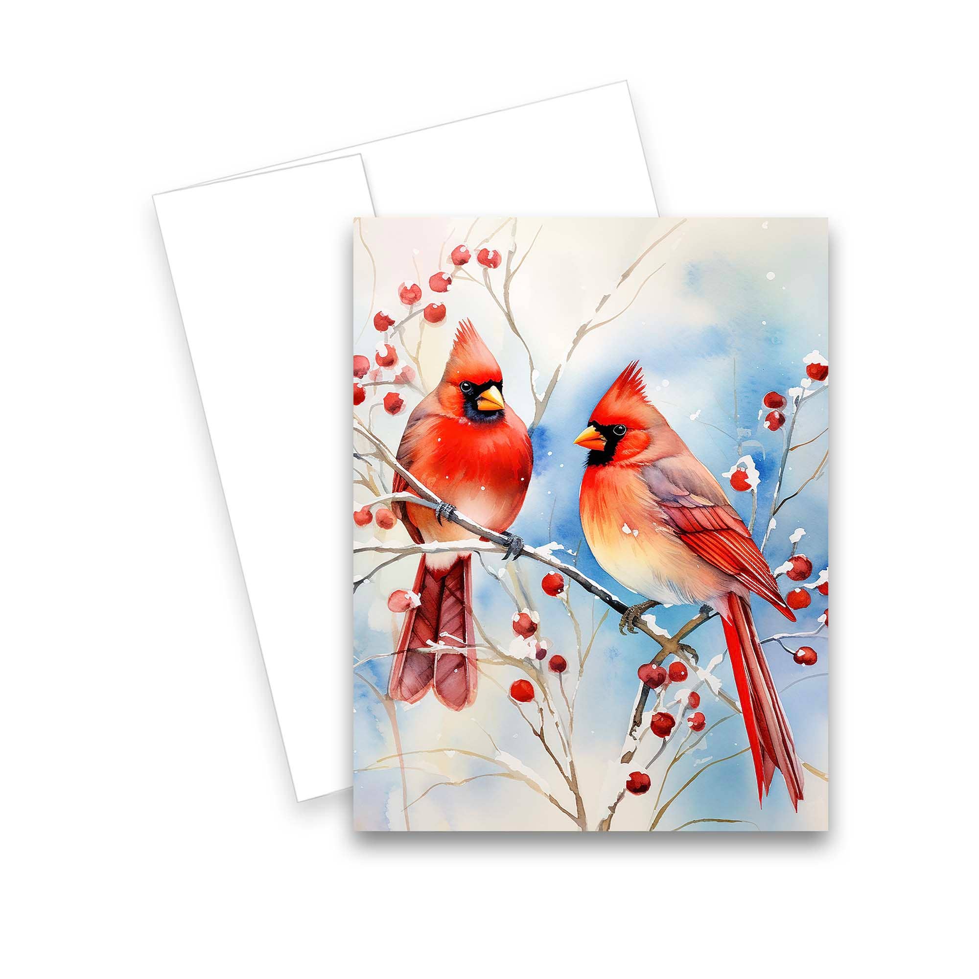 Aria Rae - Wholesale Kerstkaartje - Christmas Cardinal wenskaarten, set van 6, blanco notitiekaarten1