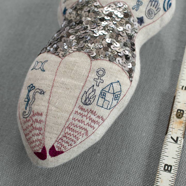 Skippy Cotton - Wholesale Decorative Tabletop Object - Tattooed Strong Lady - Cotton-Filled Art Doll, Embroidered4