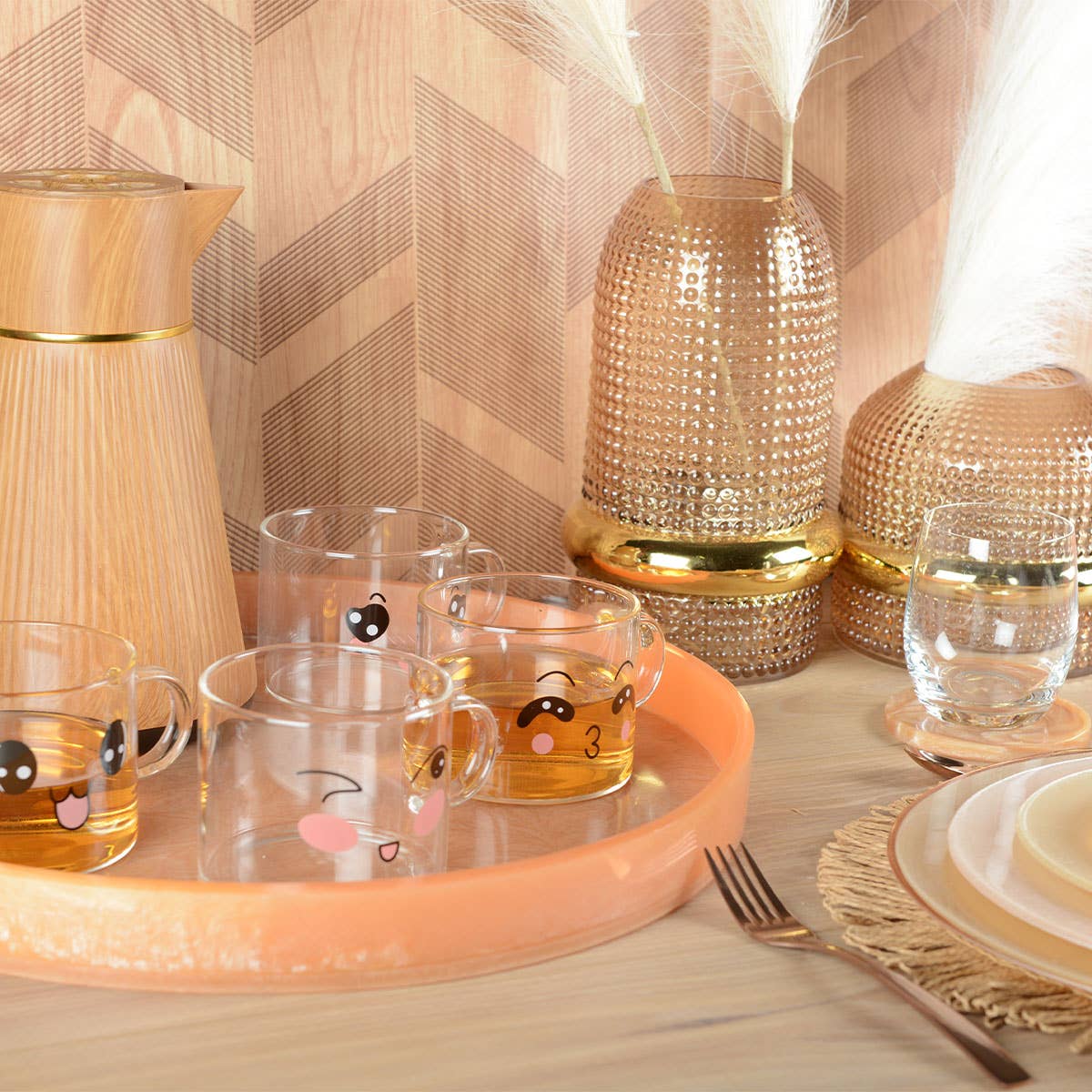 BOIS Cafetière bois avec anse dorée 1L en vente sur Faire1