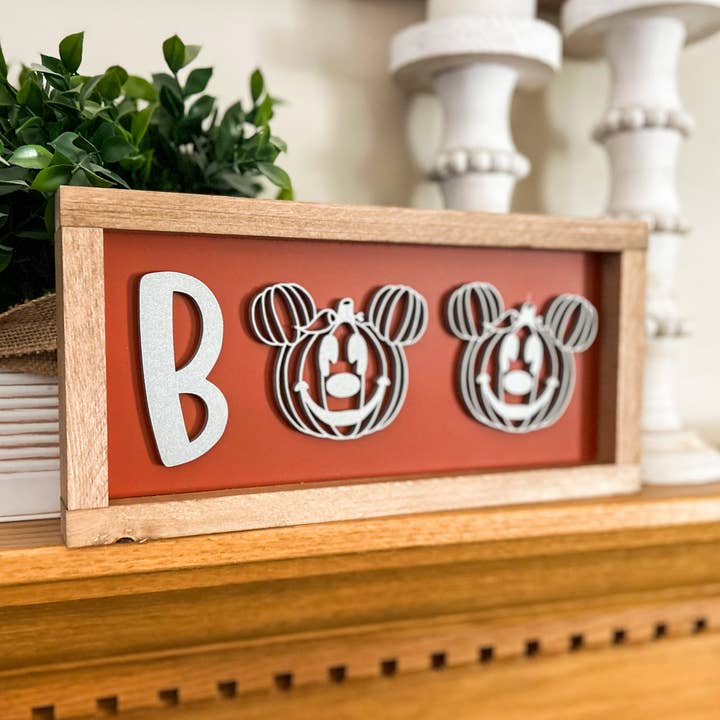 Three Bees Decor - Wholesale Wall Sign - Boo Mickey Head0