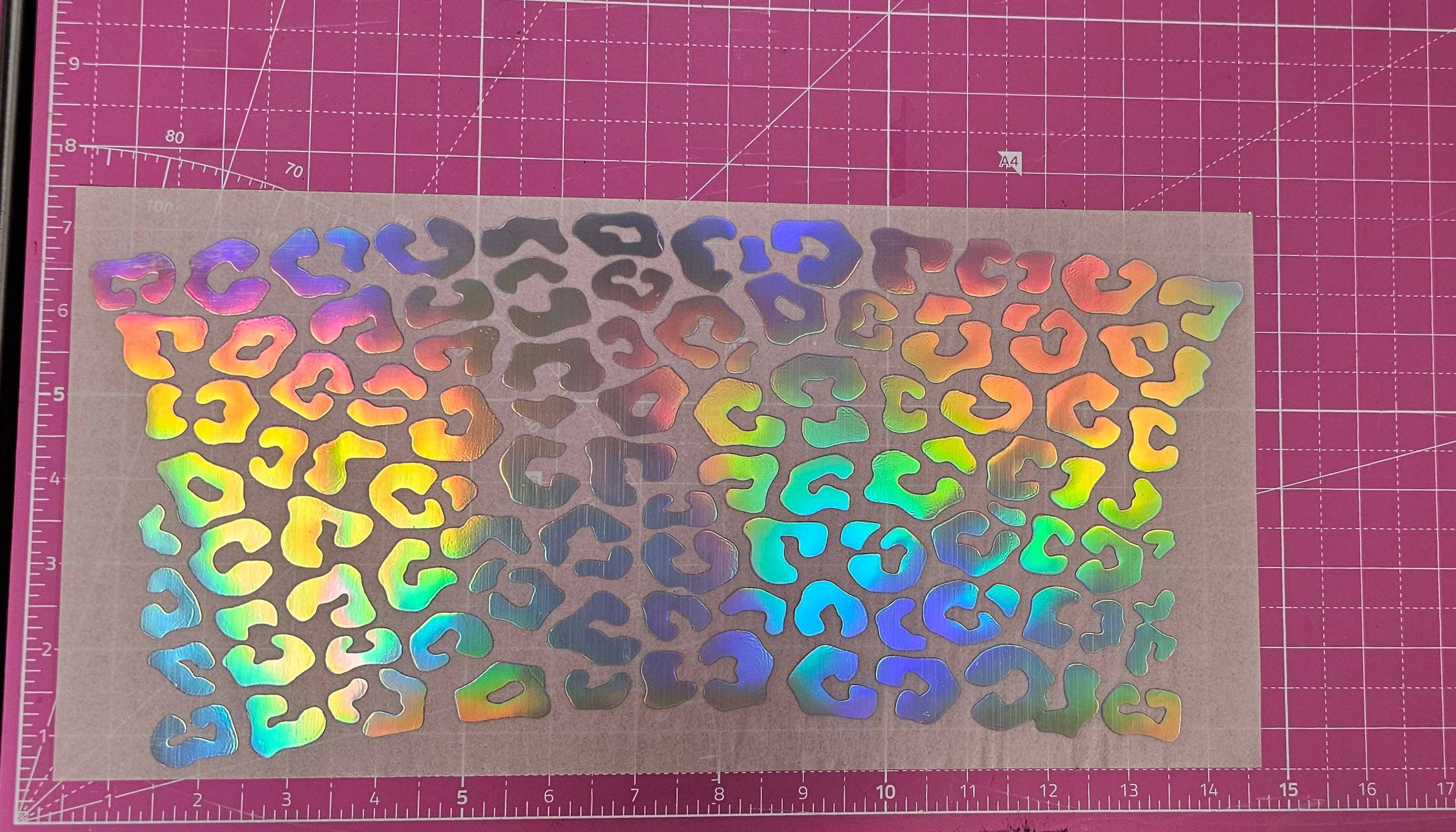 Scratch Decor - Wholesale Sublimation Transfer - Holographic Cheetah Print Custom Printed Vinyl Decal Mega Mug Wrap0