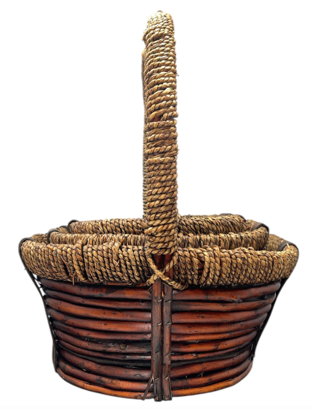 Thompson Wholesale - Vente Paniers - Ensemble de 3 paniers ovales en osier teinté -- Ensemble emboîtable1