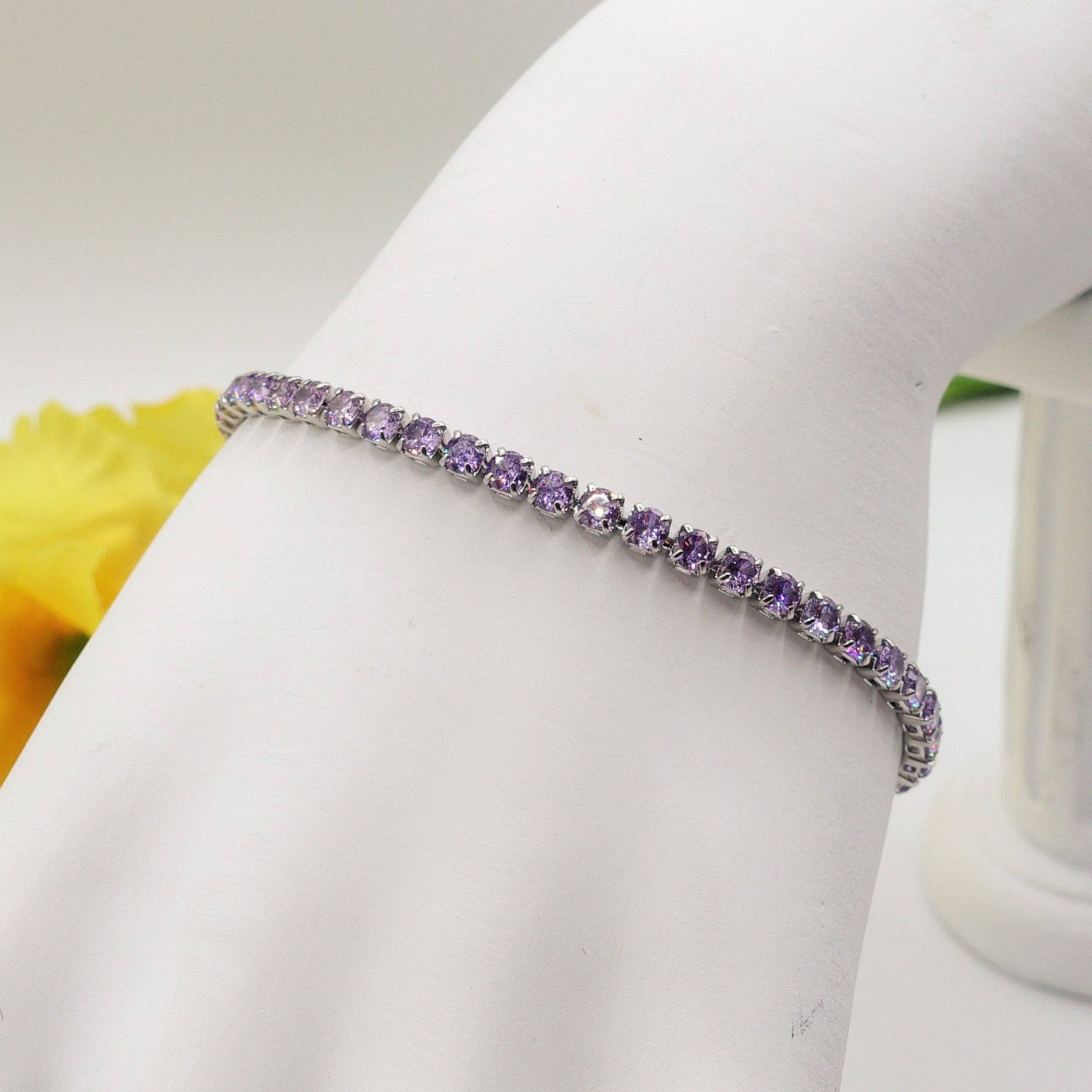 Daemon srls - Wholesale Tennisarmbanden - ALICIA ~ Tennisarmband van roestvrij staal met cubic zirconia4