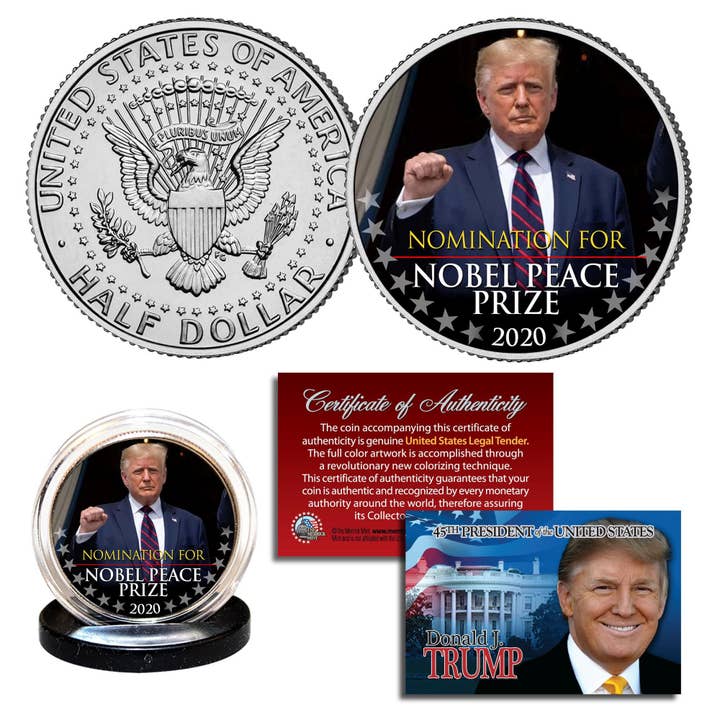 Donald Trump Nobels fredspris nominering John F. Kennedy Half Dollar Coin - Snabbt och gratis fartyg till USA för wholesale av The Merrick Mint