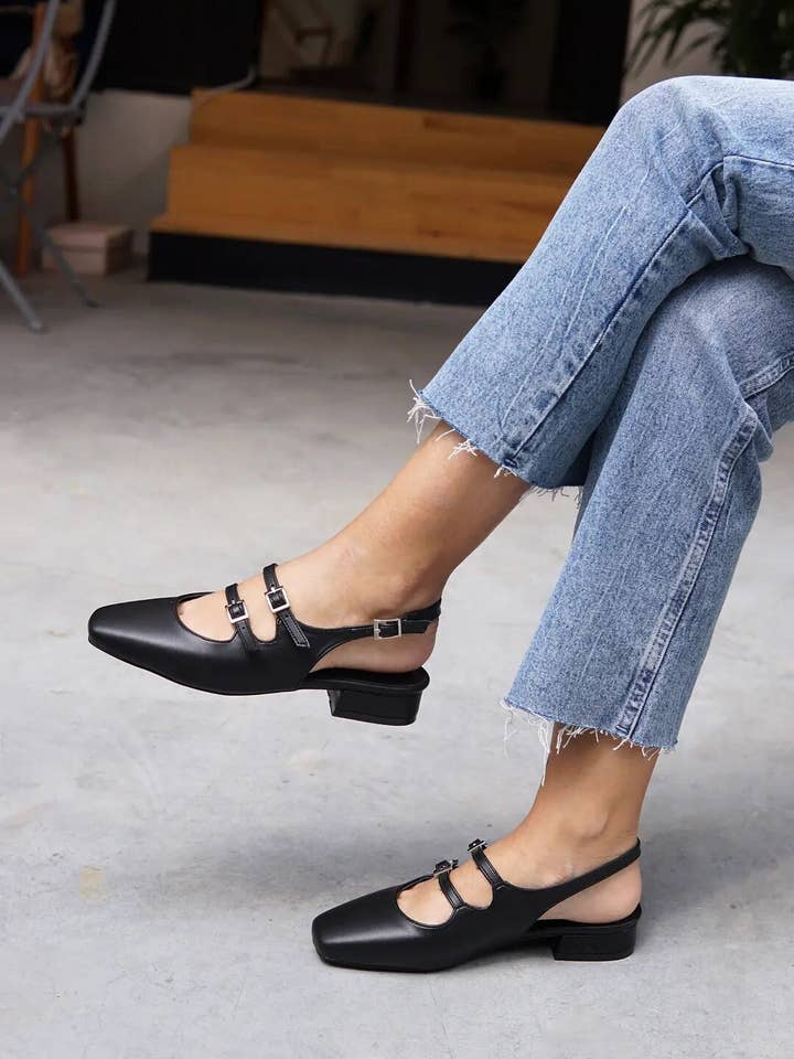 Black Mary Janes, Buckled Shoes, Bridal Shoes, Black for wholesale by LAMİNTA