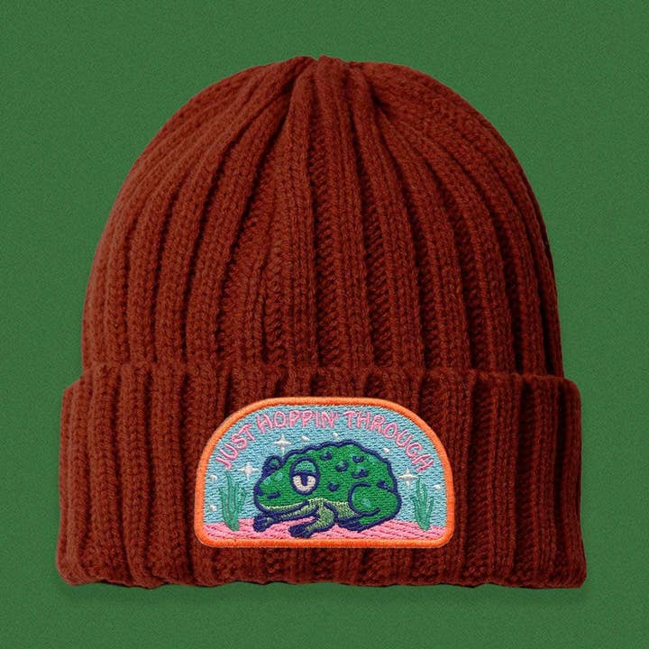 Just Hoppin' Through Cable Knit Beanie for wholesale by The Space Bureau