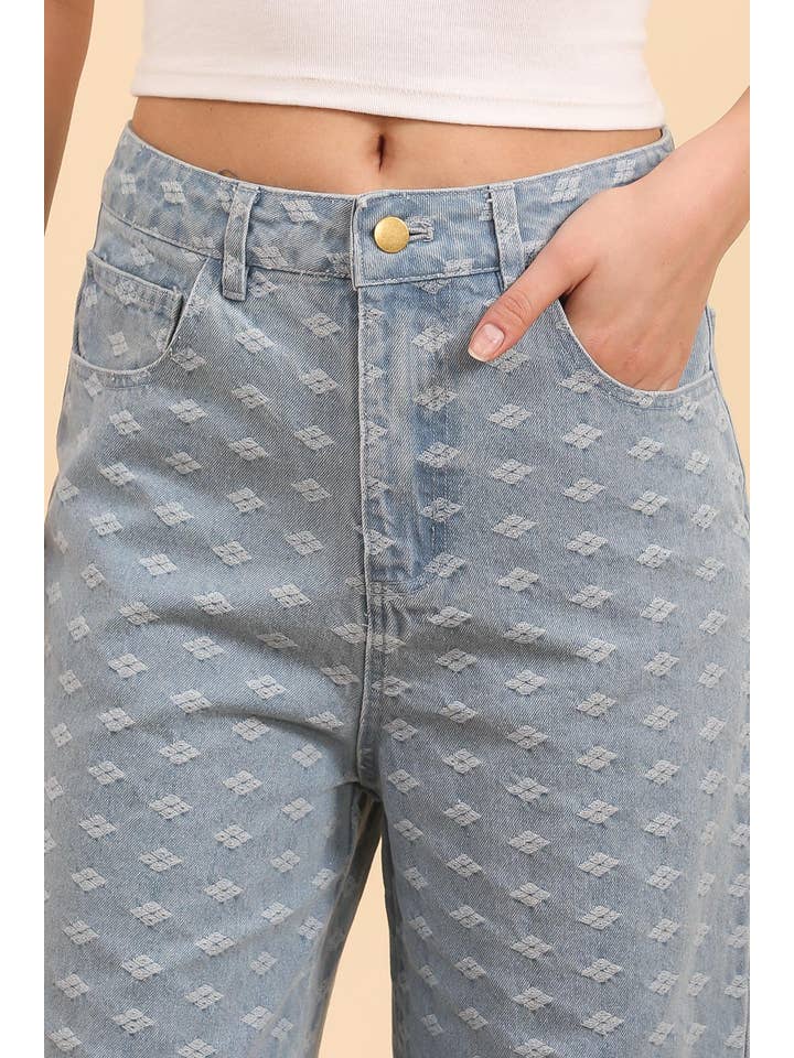 Blue 5688 WIDE LEG DENIM PANTS for wholesale on Faire2