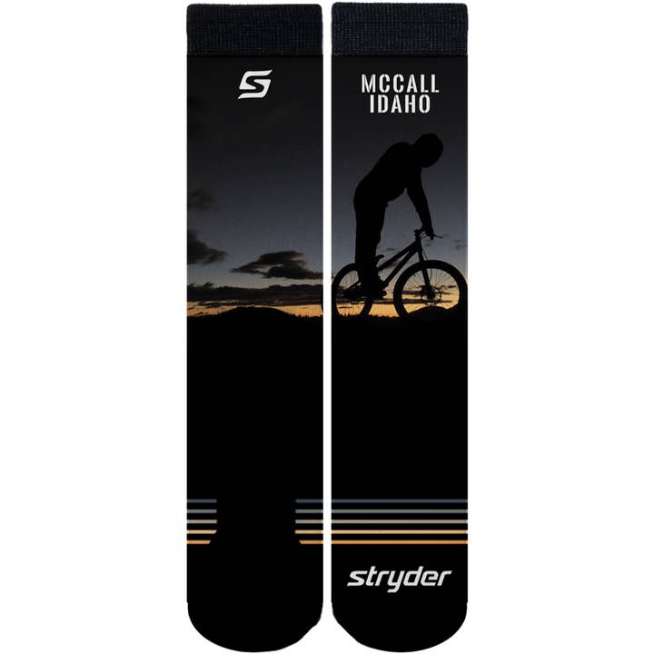 McCall Idaho Mtn Bike orange/schwarze Socken für den Großhandel von Stryder Gear