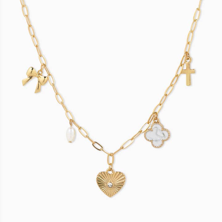 Sessori – Engroshandel Halskæde med vedhæng – Sunburst Heart Mixed Charm halskæde