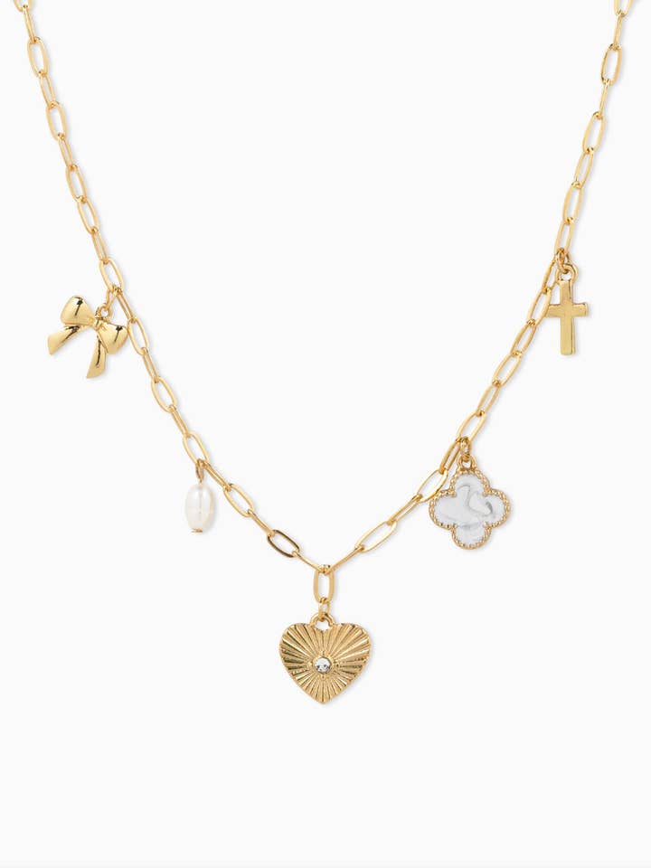 Collier à breloques Sunburst en forme de cœur mixte pour la vente par Sessori