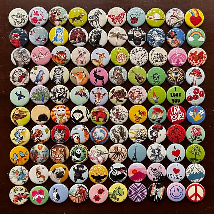 The Button Girl - Wholesale Magnet - 100 assorted one inch Magnets