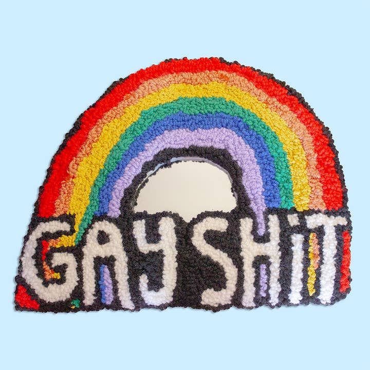 Rainbow Pride Rug Mirrors | Gay Shit | Work It for wholesale by Hijinx Mixed Media