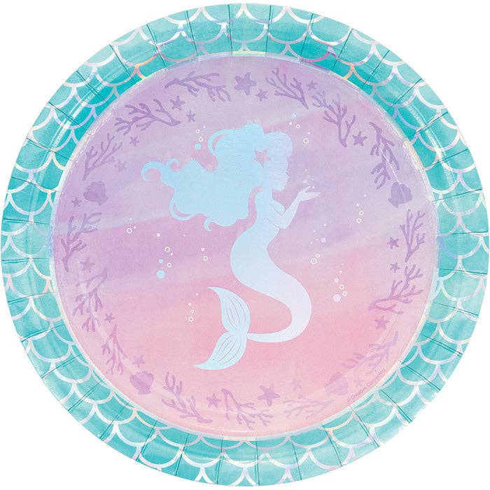 Bulk Party Decor - Wholesale Disposable Plate - Bulk Iridescent Mermaid Party Paper Dinner Plates (96 per Case)0