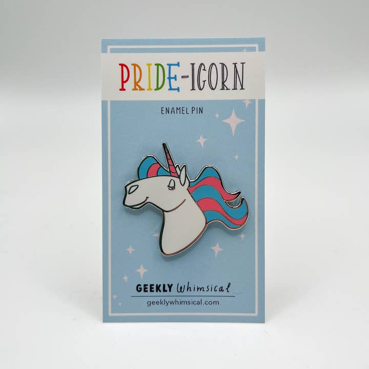 Geekly Whimsical - Wholesale Lapel Pin/Button - Pride-icorns! Pride Unicorn Enamel Pin - Transgender1
