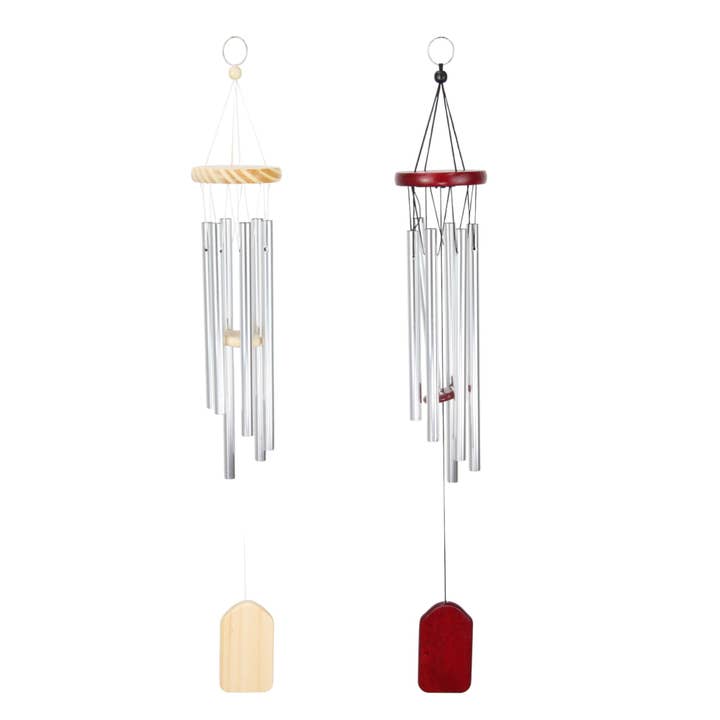 Cubby House by Malmar - Wholesale Wind chime - 6 Tube Natural Wood Look Wind Chime 2 Asstd