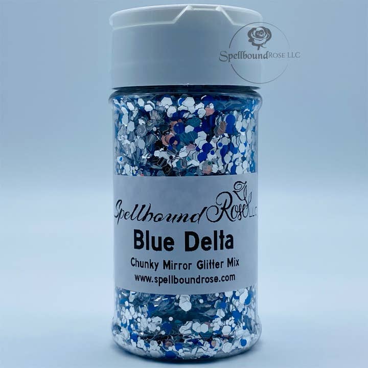Spellbound Rose Creations - Wholesale Glitter - Blue Delta - Polyester Blue and Silver Chunky Glitter Mix1
