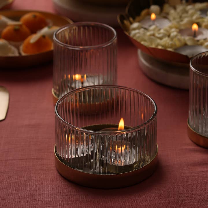 Fleck - Wholesale Candle Holder - Fluted Glass Votives4
