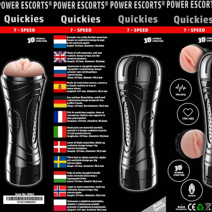 Kinky Pleasure - Wholesale Sex Toy - Power Escorts Quickies Vibrating Large Masturbator - BR02 - Gift Box5