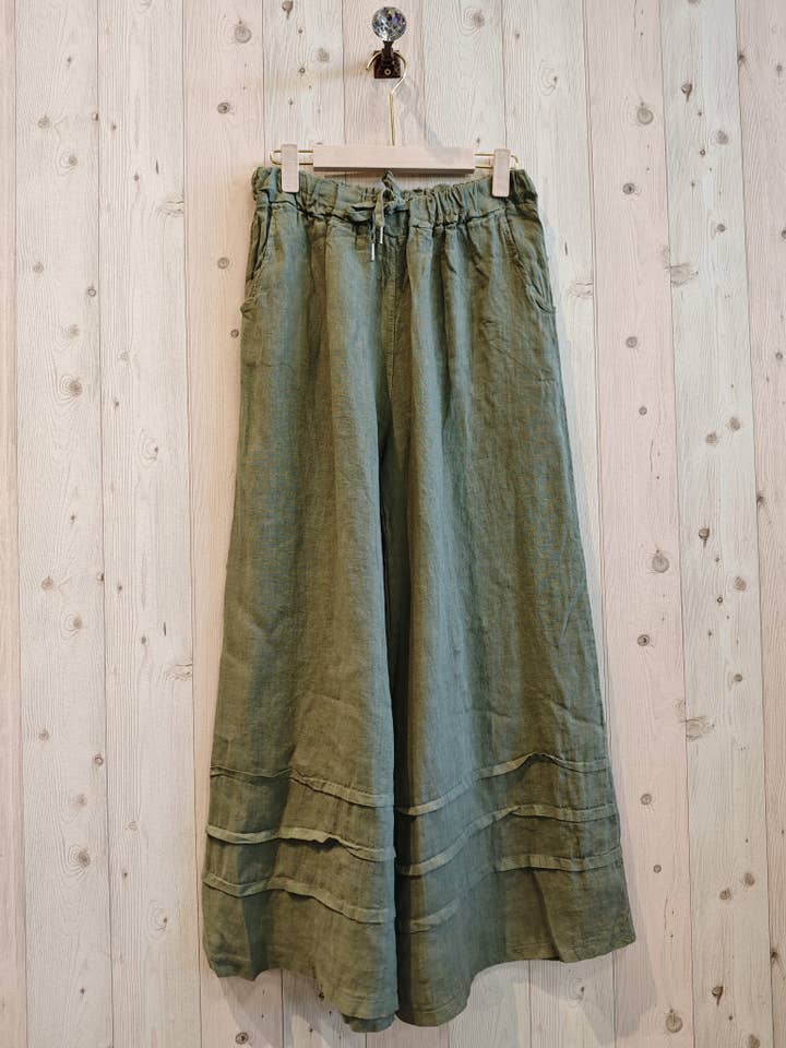 Linen & More - Wholesale Pants - Women's - REF 5089 WIDE-LEG LINEN TROUSERS 100%