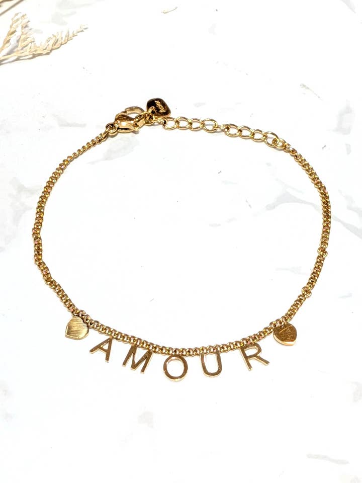 39563 AMOUR armband van roestvrij staal voor wholesale door LOLO & YAYA