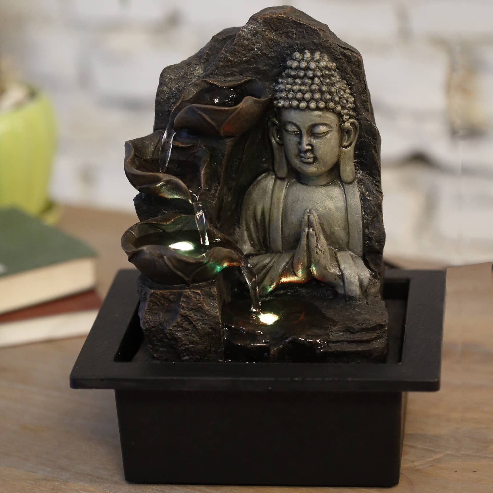 Zen'Arôme – Ornamento por atacado – Fonte Buddha Spiritualidade - Atmosfera Zen com Luzes LED7