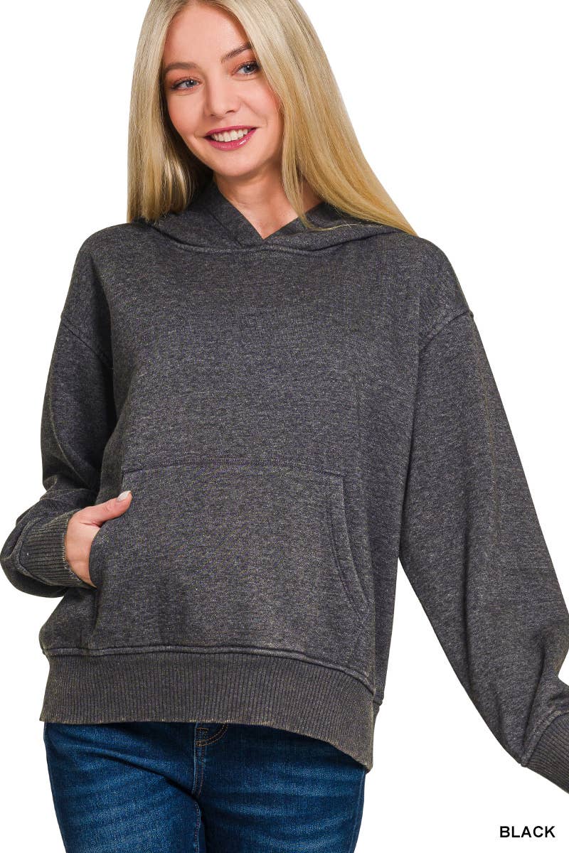42POPS - Wholesale Hoodie – Women's - ',,,.._ Fleece Acid Wash Kangaroo Pocket Hoodie4