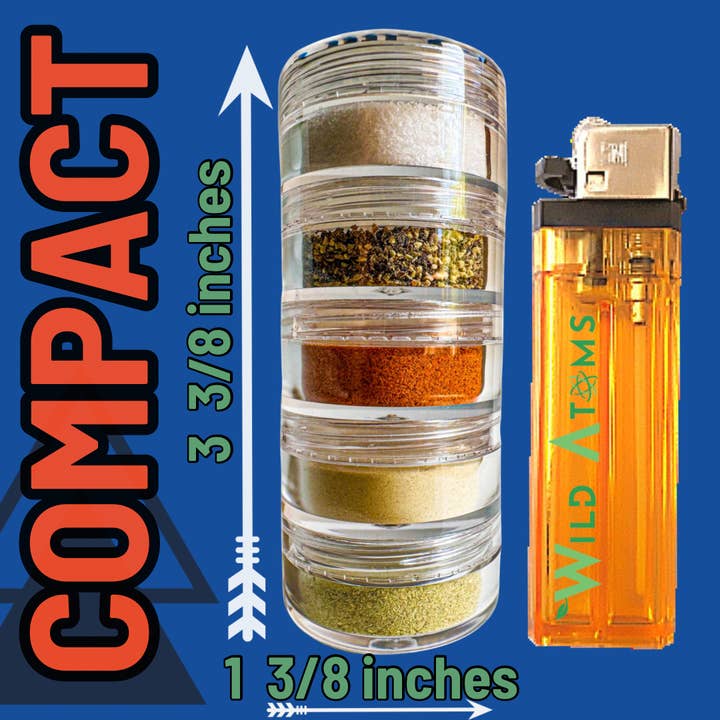 WILD ATOMS - Wholesale Dried Spice Mix - NICE RACK Mini Camp Spice Gift Set Spice Container Reusable7