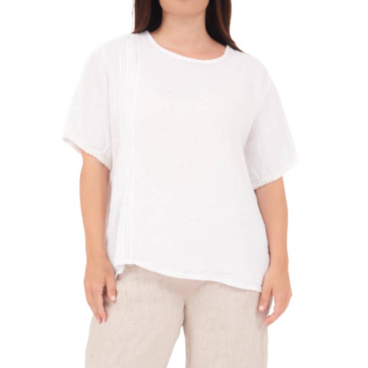6672 Bianco Vera May Italian Linen Top for wholesale by VeraMay