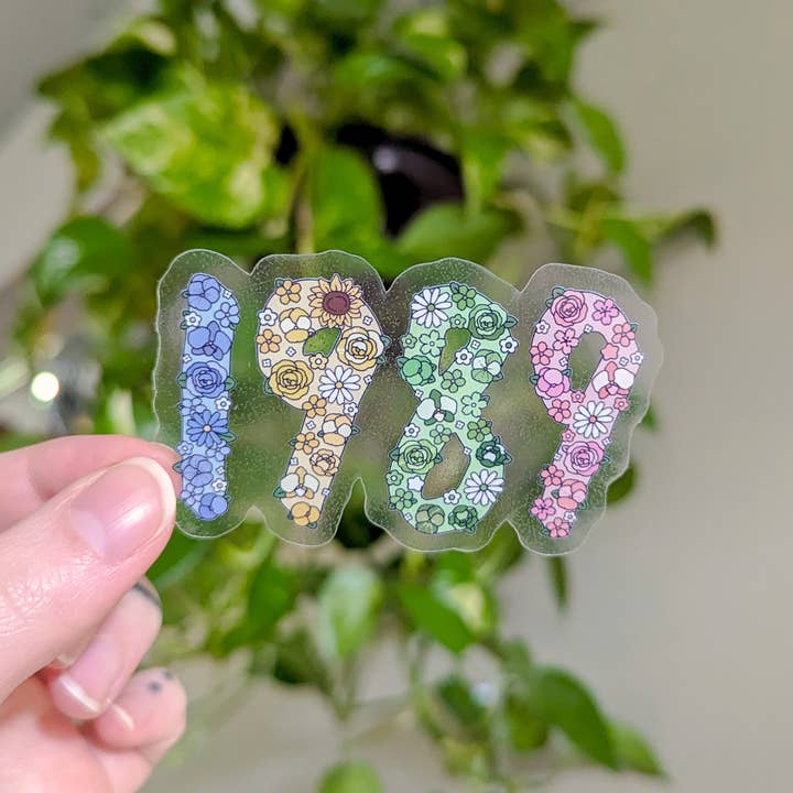 Adesivo *trasparente* floreale '89 | 1989 | taylor swift per la vendita all'ingrosso da parte di allymakesmagic