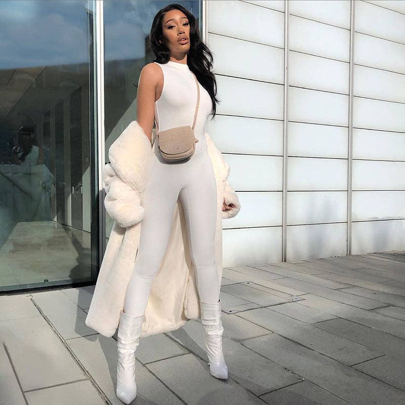 MB Fashion Wholesale - Wholesale Jumpsuit - Women's - MB FASHION  Sleeveless High Neck Full-Length Jumpsuit 736733