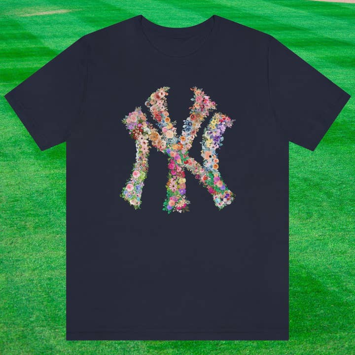 New York Flower Baseball Fan Shirt - NYC Yankees Apparel for wholesale by TheKingShirt