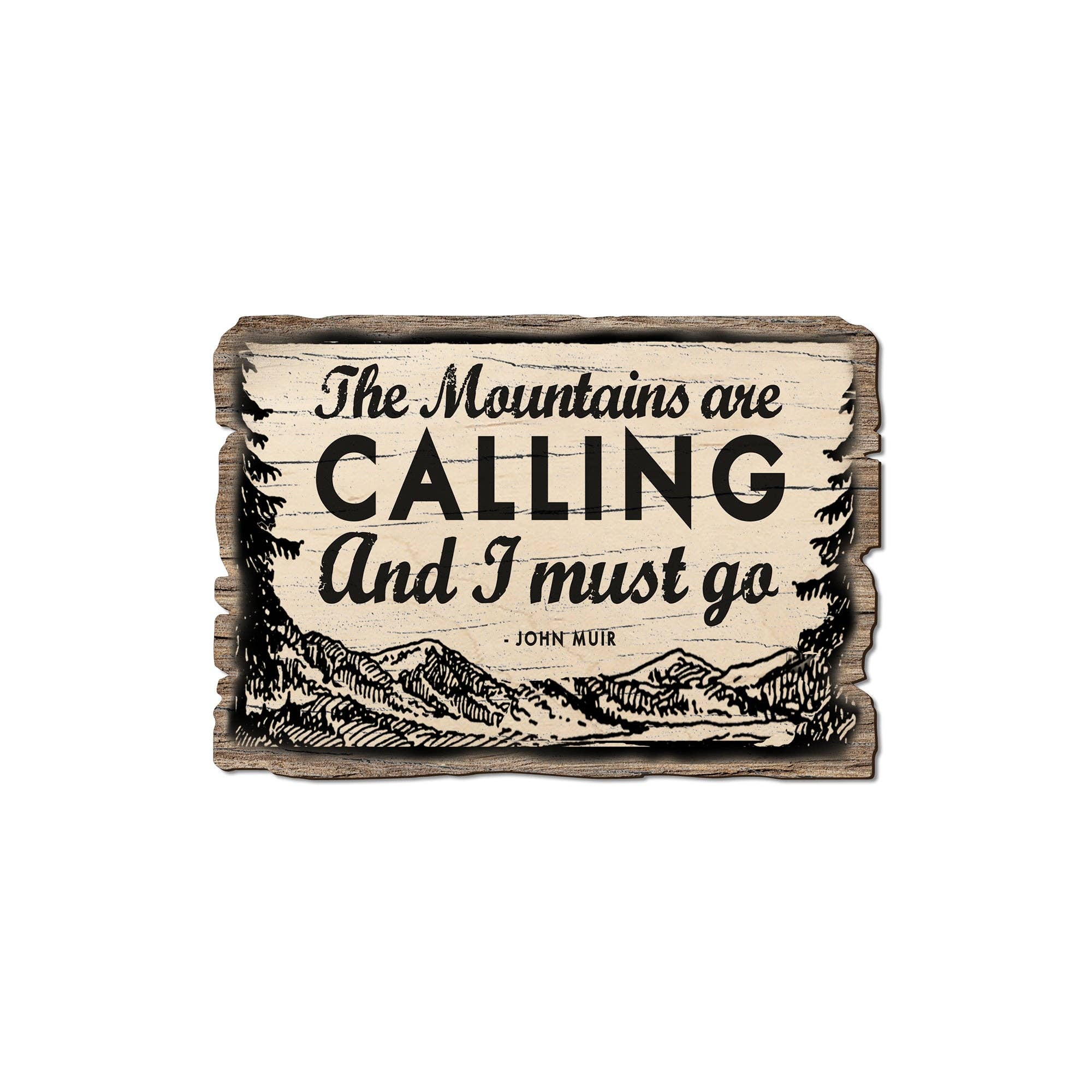 DaydreamHQ - Vente Cartes postales - The Mountains Are Calling - Cartes postales et aimants rustiques en bois1
