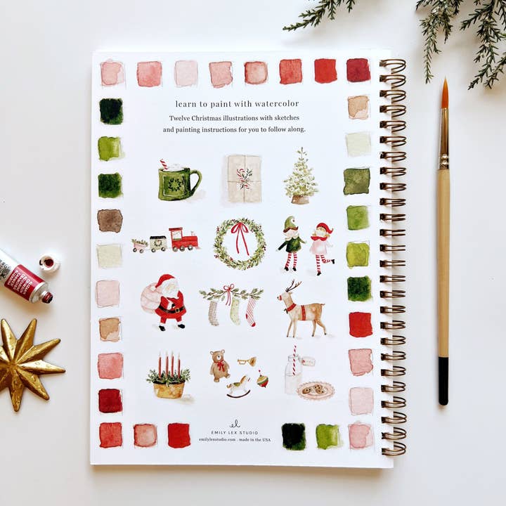 emily lex studio - Wholesale Sketchbook/Sketchpad - christmas watercolor workbook