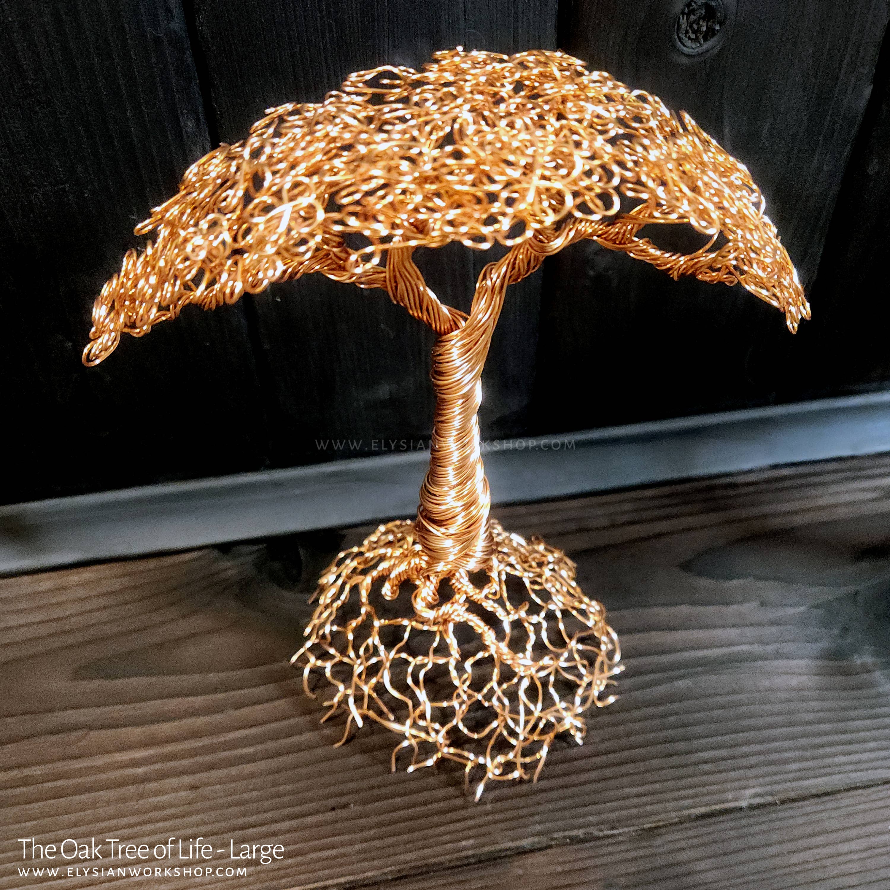 Elysian Workshop - Wholesale Sculpture - The Oak Bonsai Tree Handmade Copper Sculpture Boho1