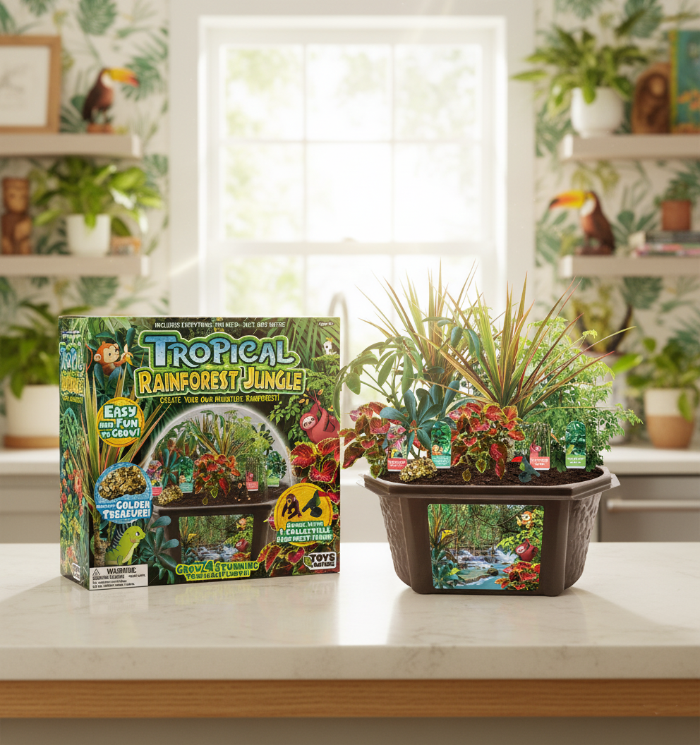 Silver Circle Products - Wholesale DIY Craft Kit - Kids - Tropical Rainforest Jungle Biosphere Terrarium1