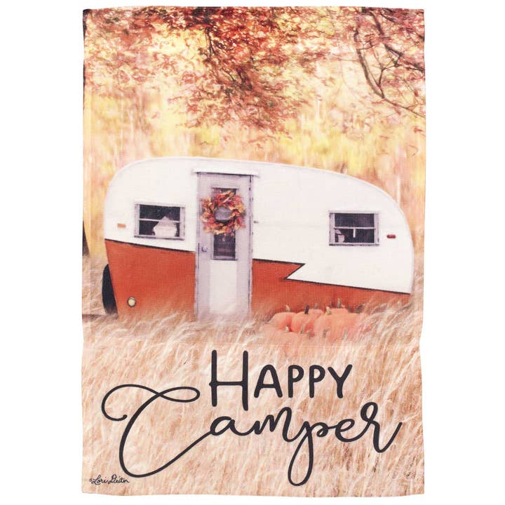 HERFST HAPPY CAMPER VLAG POLY TUIN voor wholesale door Cottage Garden