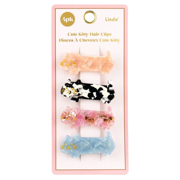 Lindo 4PK Cute Kitty Hair Clips for wholesale by Lindo