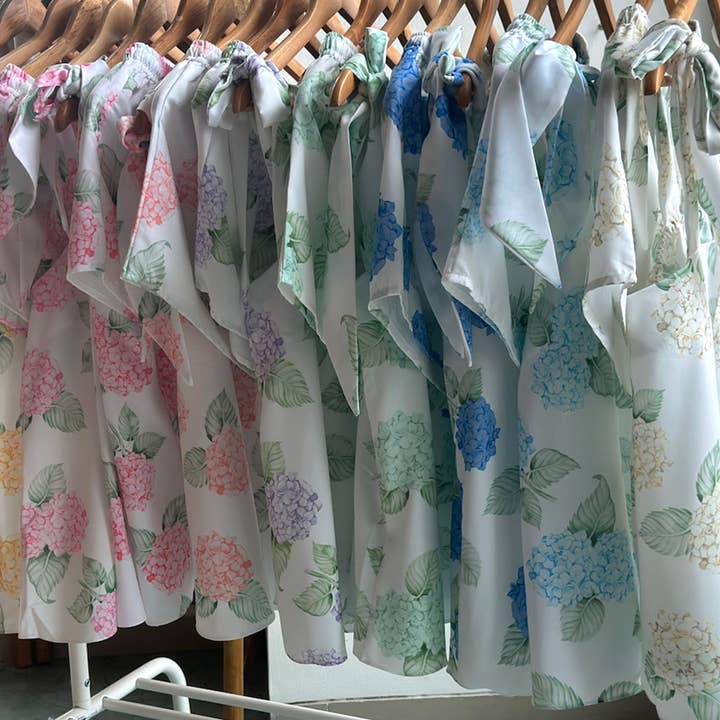 The Blissful - Wholesale Sleepwear Set - Women's - Custom Hydrangea Pjs Brides Pajamas Set Bridesmaids Pjs